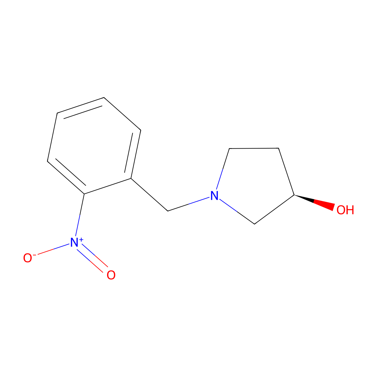 (R)-1-(2-Nitrobenzyl)pyrrolidin-3-ol molecular structure, CAS 1355709-84-0
