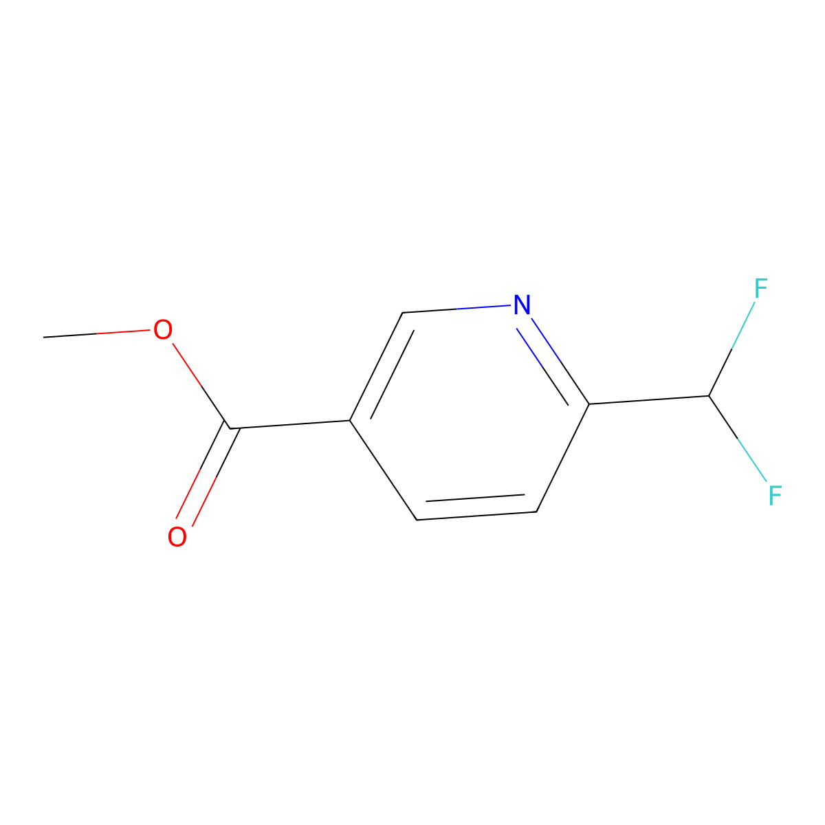 Methyl 6-(difluoromethyl)pyridine-3-carboxylate molecular structure, CAS 1355729-43-9