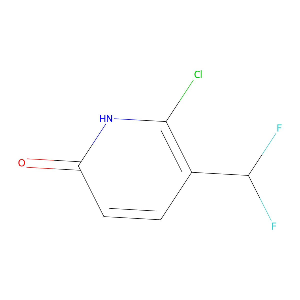6-Chloro-5-(difluoromethyl)-1,2-dihydropyridin-2-one molecular structure, CAS 1355729-47-3