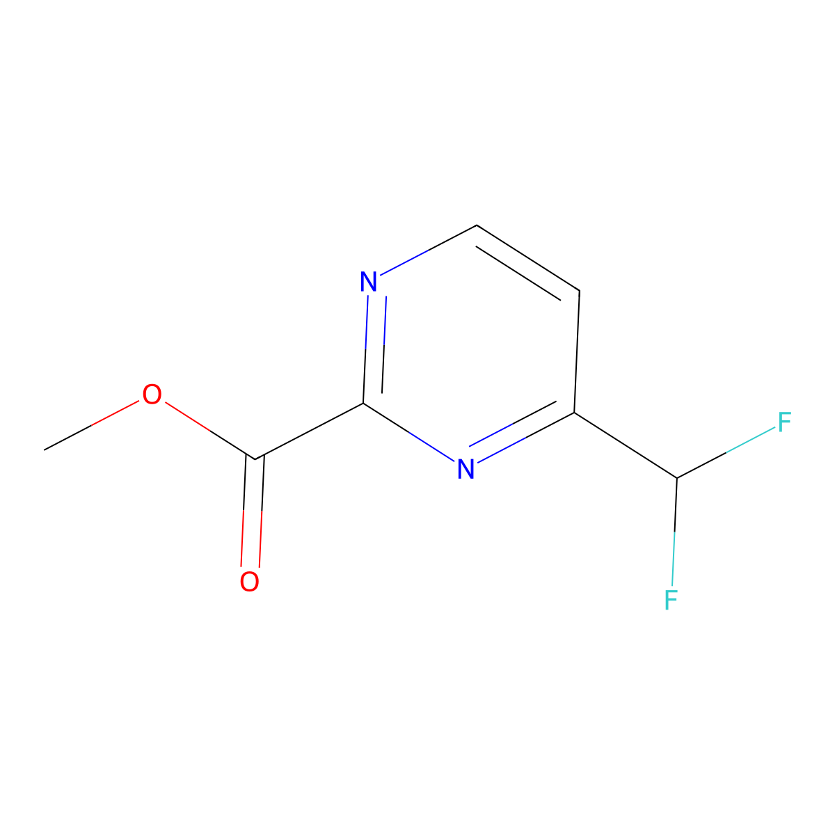Methyl 4-(difluoromethyl)pyrimidine-2-carboxylate molecular structure, CAS 1355729-56-4
