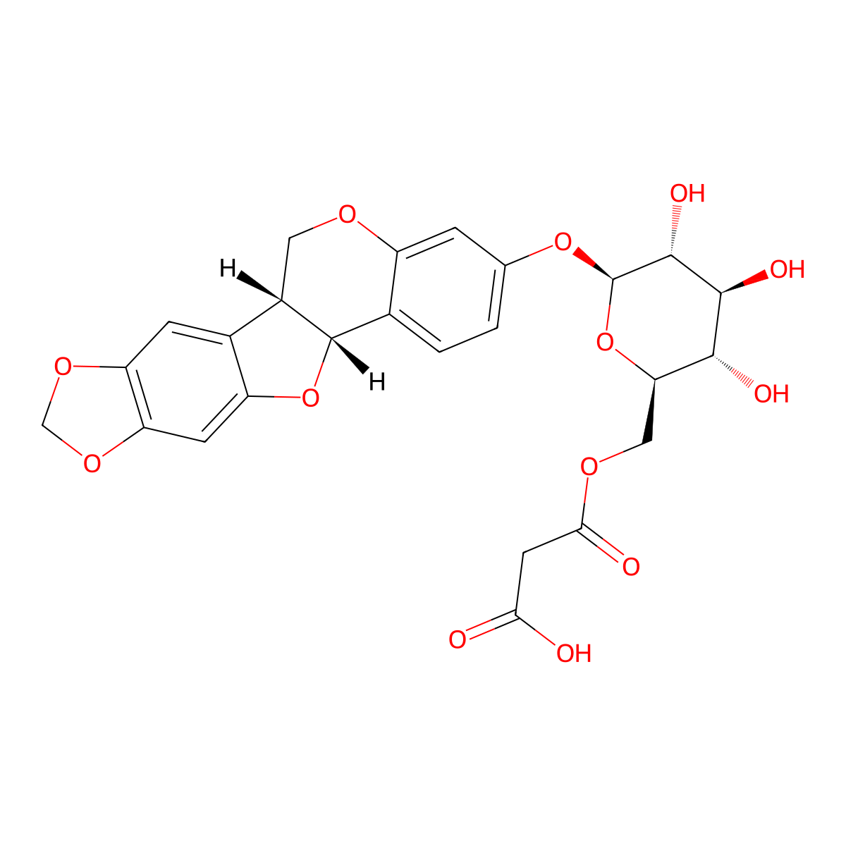 (-)-Maackiain-3-O-glucosyl-6''-O-malonate molecular structure, CAS 135574-57-1