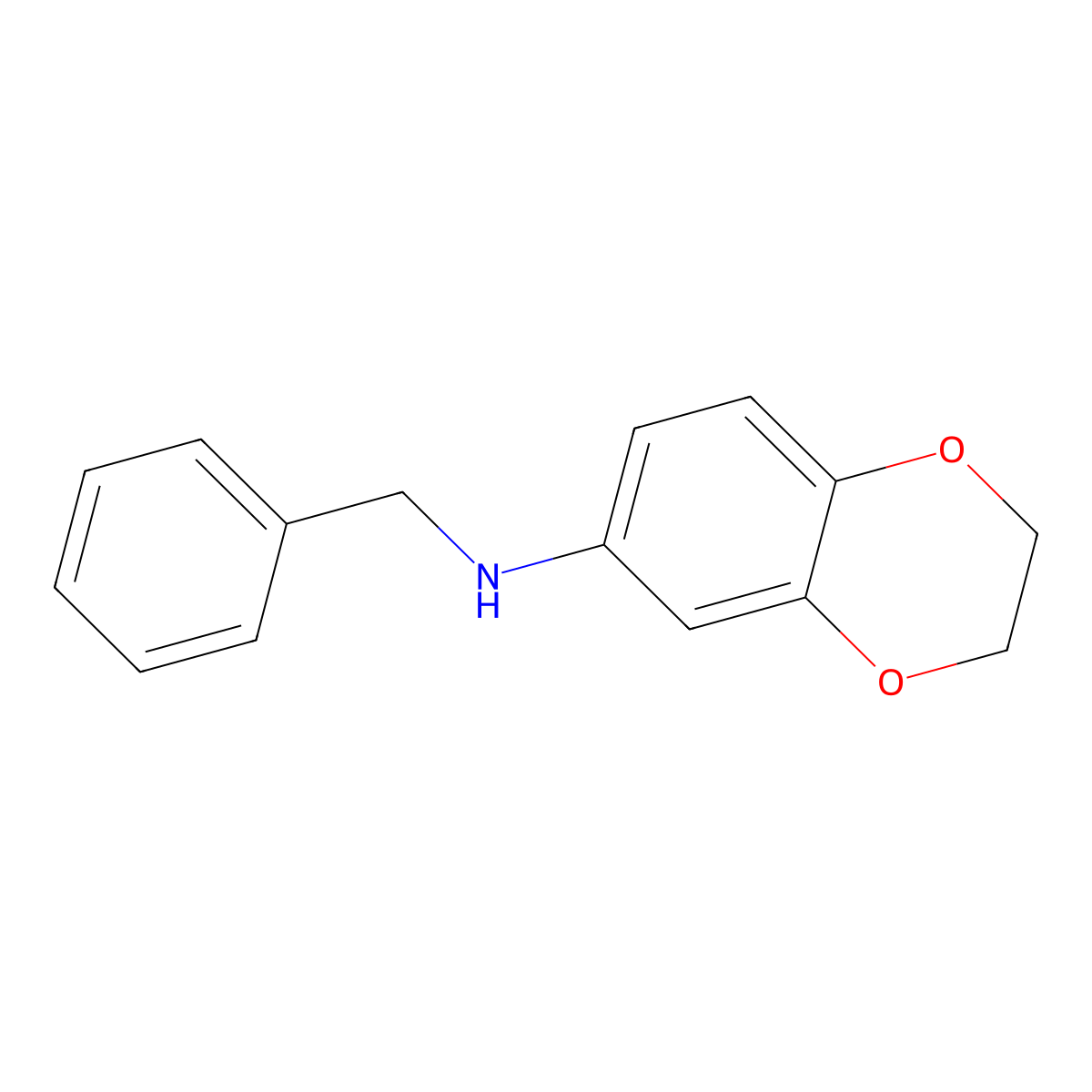 N-benzyl-2,3-dihydro-1,4-benzodioxin-6-amine molecular structure, CAS 135574-98-0