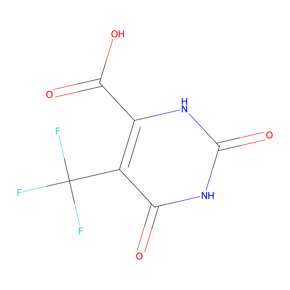 6-Carboxy-5-trifluoromethyluracil molecular structure, CAS 135576-77-1