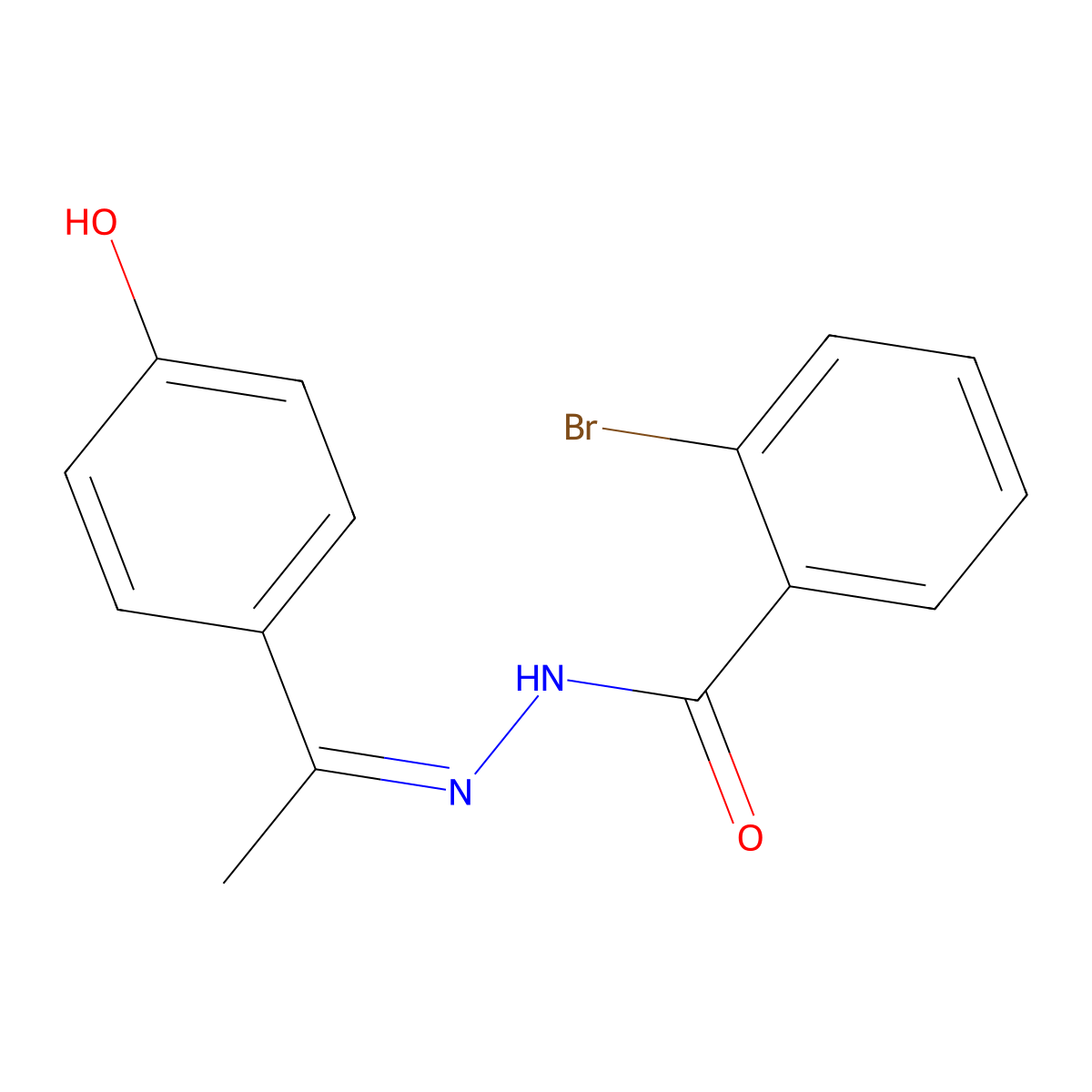 2-Bromobenzoic acid 2-[1-(4-hydroxyphenyl)ethylidene]hydrazide molecular structure, CAS 135577-68-3