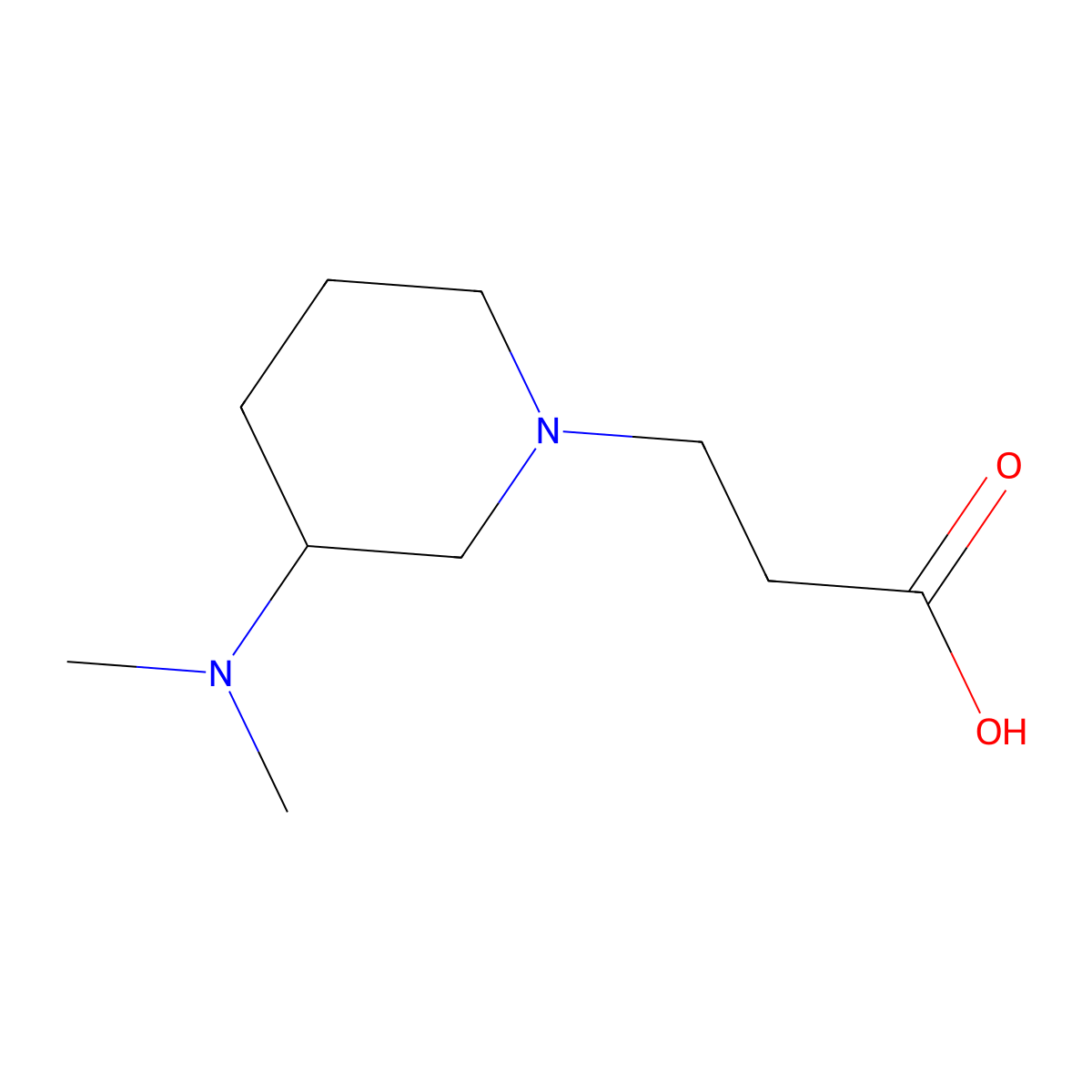 3-[3-(Dimethylamino)piperidin-1-yl]propanoic acid molecular structure, CAS 1355771-00-4