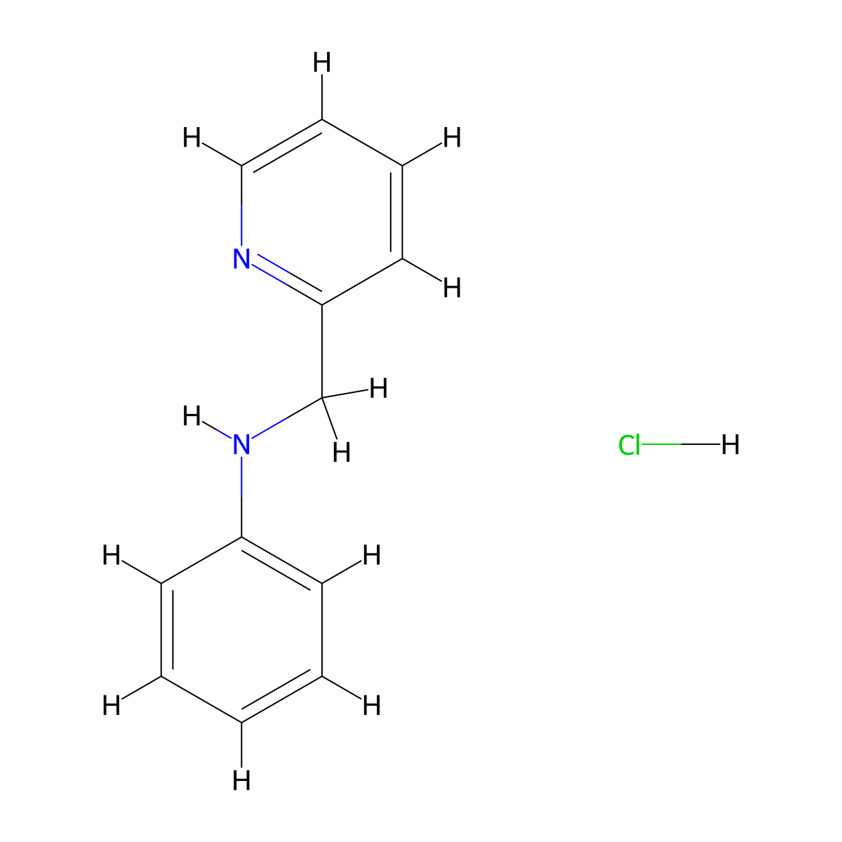 Phenyl-pyridin-2-ylmethyl-amine hydrochloride molecular structure, CAS 1355776-16-7
