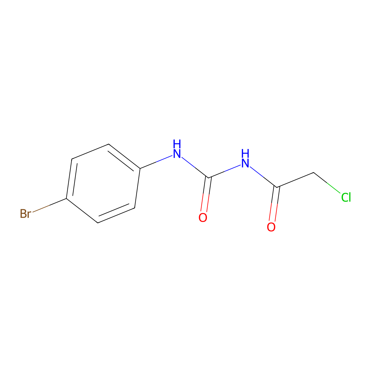 N-[(4-bromophenyl)carbamoyl]-2-chloroacetamide molecular structure, CAS 13558-79-7