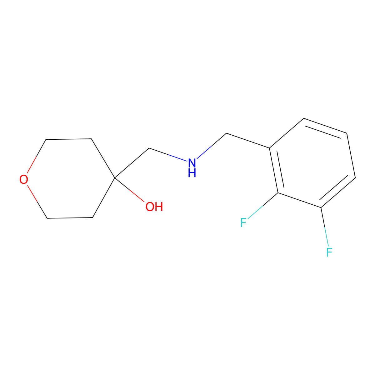 4-(((2,3-Difluorobenzyl)amino)methyl)tetrahydro-2h-pyran-4-ol molecular structure, CAS 1355805-51-4