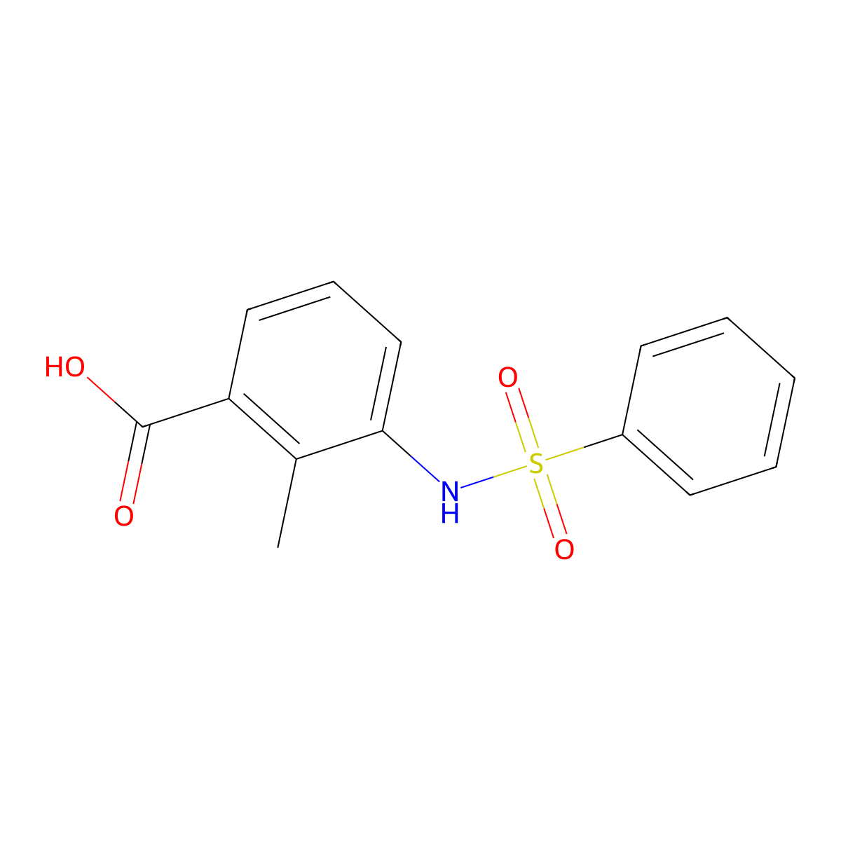 2-Methyl-3-[(phenylsulfonyl)amino]benzoic acid molecular structure, CAS 1355831-82-1