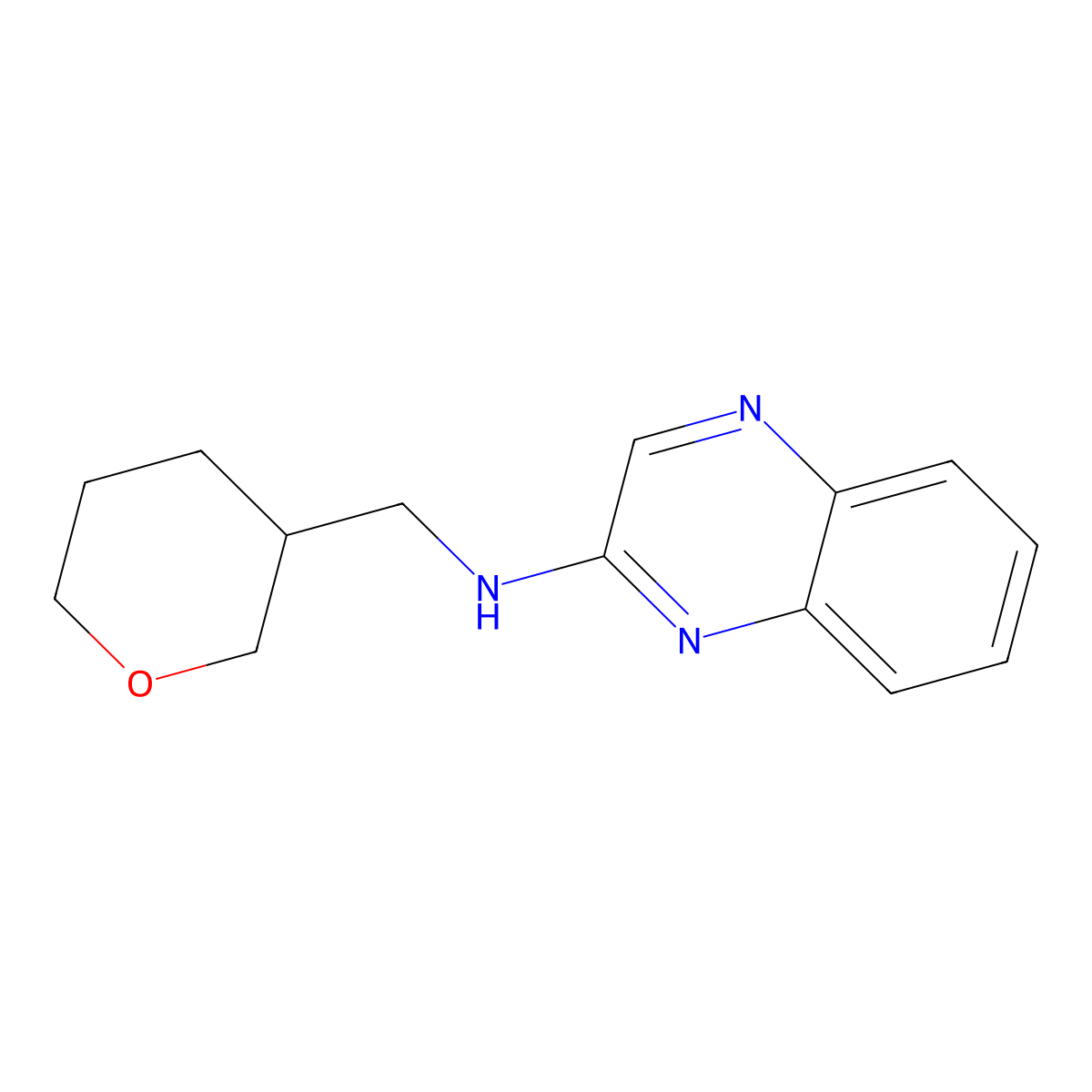 N-[(oxan-3-yl)methyl]quinoxalin-2-amine molecular structure, CAS 1355836-86-0