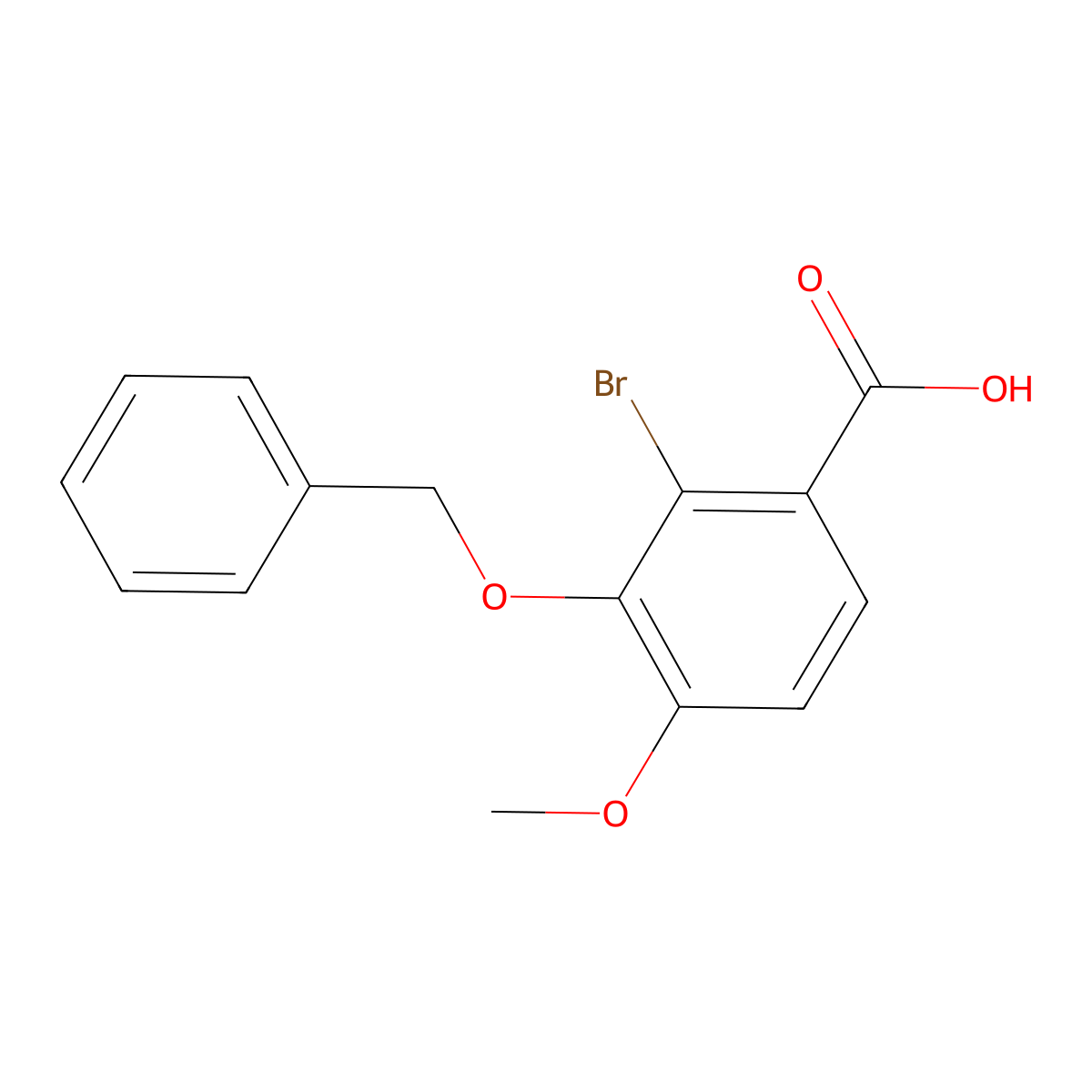 2-Bromo-3-benzyloxy-4-methoxybenzoic Acid molecular structure, CAS 135586-17-3