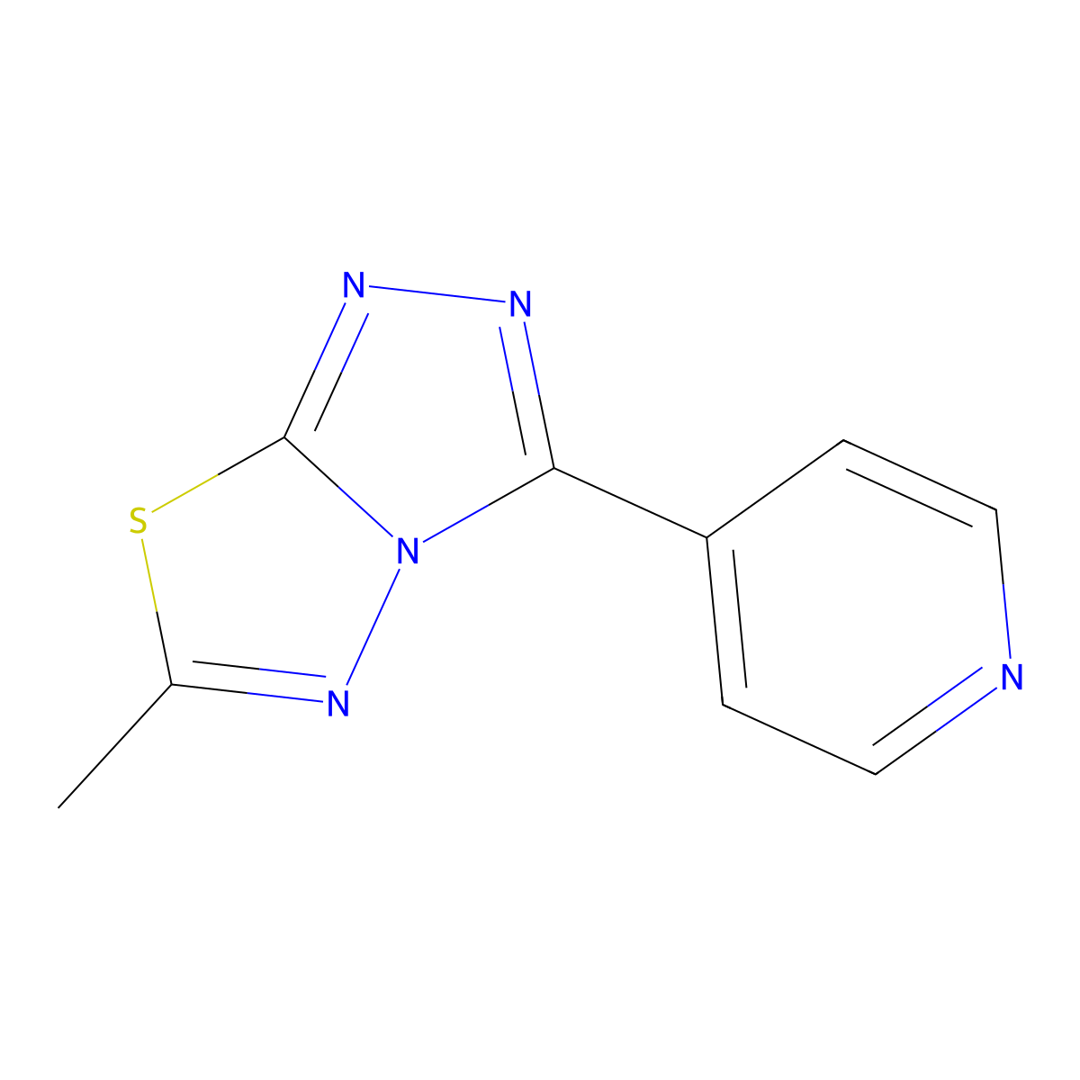 1,2,4-Triazolo[3,4-b][1,3,4]thiadiazole, 6-methyl-3-(4-pyridinyl)- molecular structure, CAS 135586-33-3