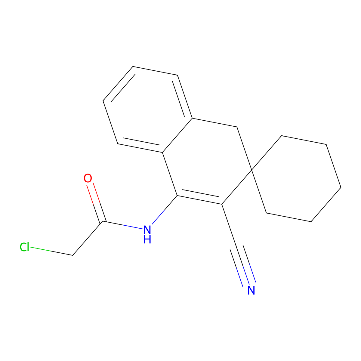 2-chloro-N-(3'-cyano-1'H-spiro[cyclohexane-1,2'-naphthalen]-4'-yl)acetamide molecular structure, CAS 135586-99-1