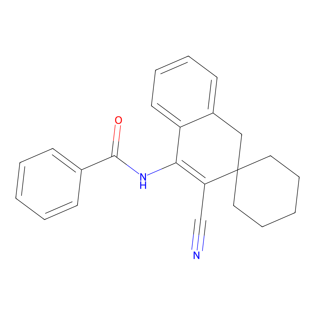 N-(2-cyanospiro[4H-naphthalene-3,1'-cyclohexane]-1-yl)benzamide molecular structure, CAS 135587-02-9