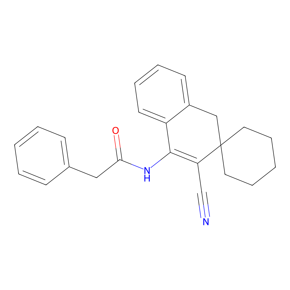 N-(3'-cyano-1'H-spiro[cyclohexane-1,2'-naphthalen]-4'-yl)-2-phenylacetamide molecular structure, CAS 135587-03-0