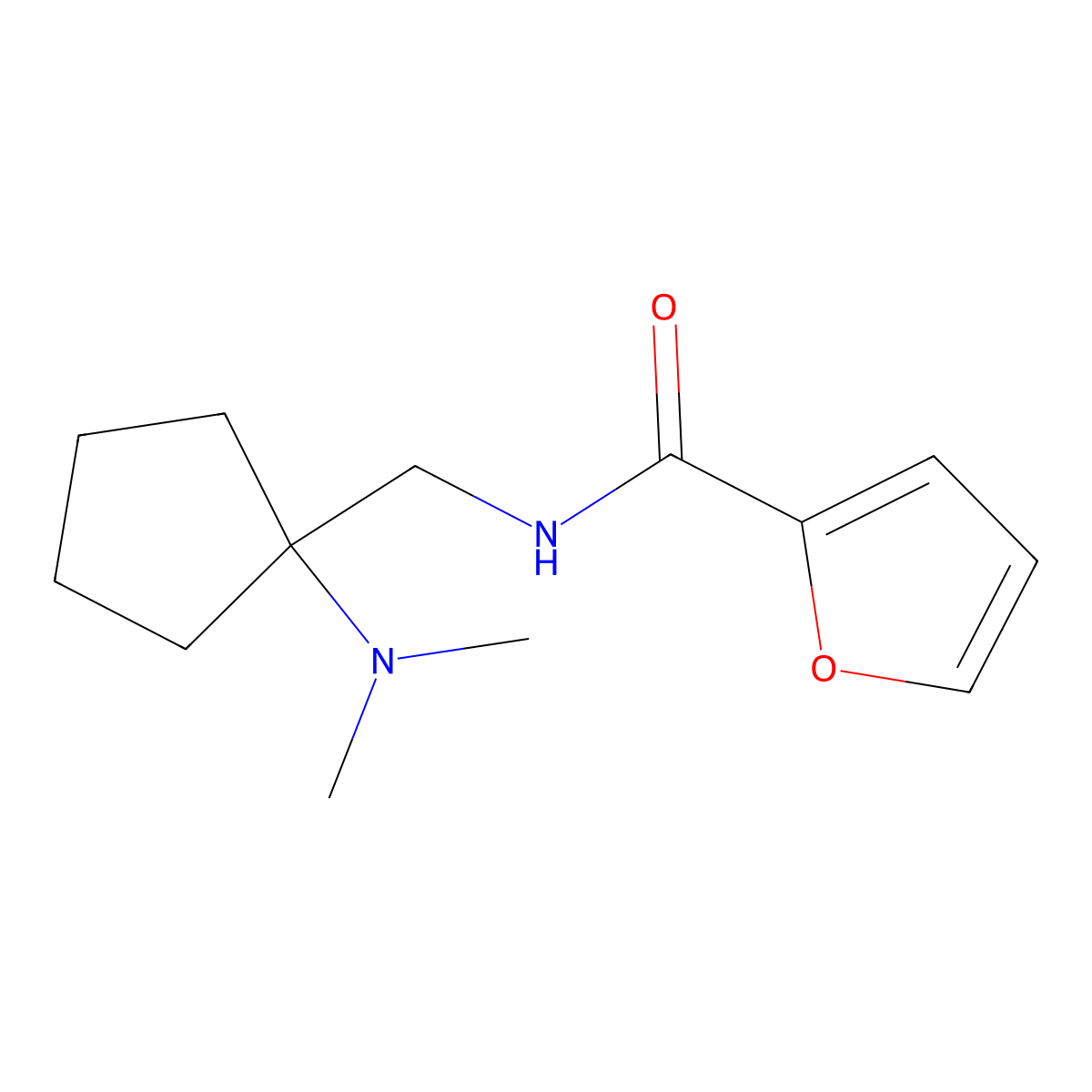 n-((1-(Dimethylamino)cyclopentyl)methyl)furan-2-carboxamide molecular structure, CAS 1355880-18-0