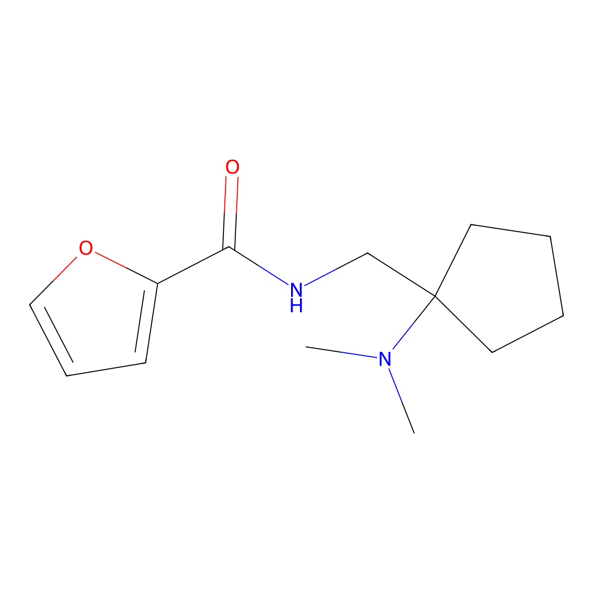 n-((1-(Dimethylamino)cyclopentyl)methyl)furan-2-carboxamide molecular structure, CAS 1355880-18-0