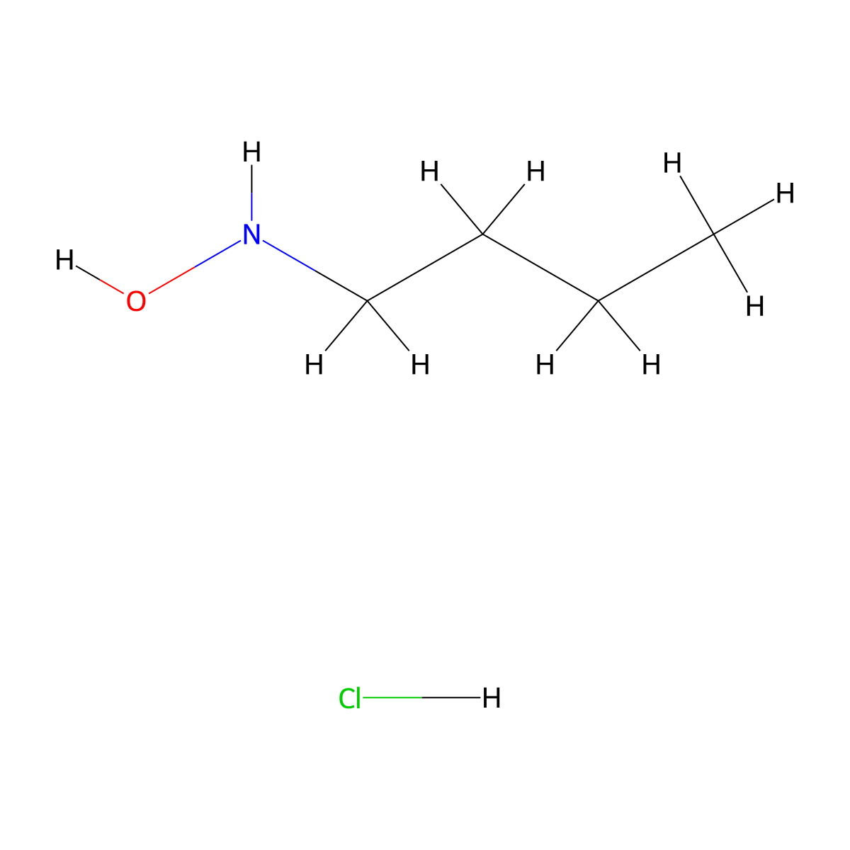 N-butylhydroxylamine hydrochloride molecular structure, CAS 135589-41-2