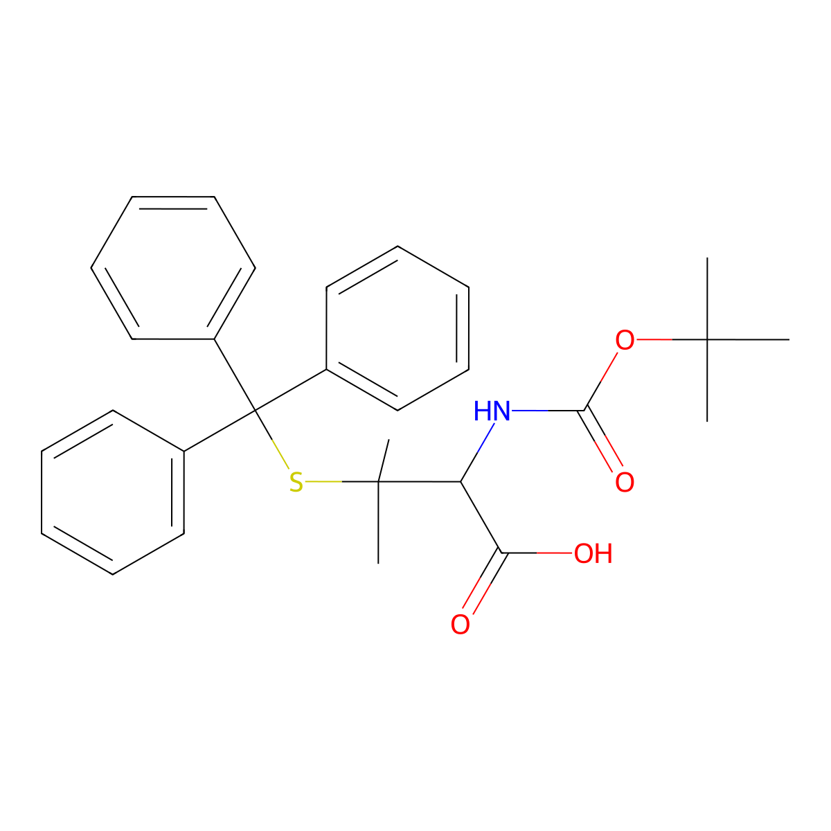 Boc-pen(trt)-OH molecular structure, CAS 135592-13-1