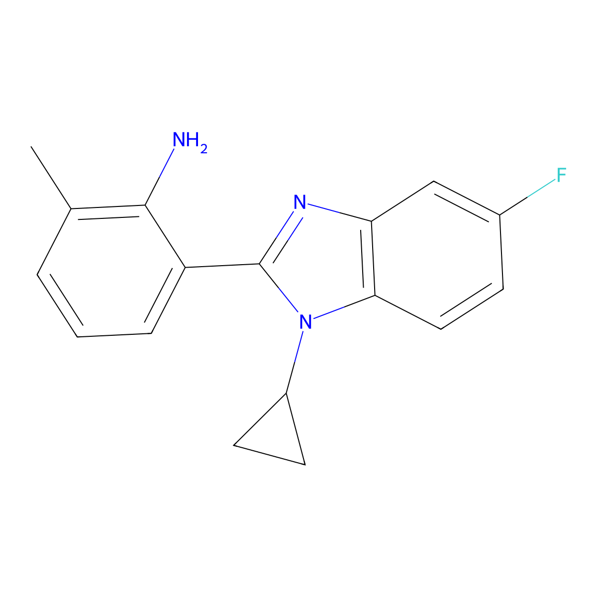 6-(1-cyclopropyl-5-fluoro-2,3-dihydro-1H-1,3-benzodiazol-2-ylidene)-2-methylcyclohexa-2,4-dien-1-imine molecular structure, CAS 1355936-44-5