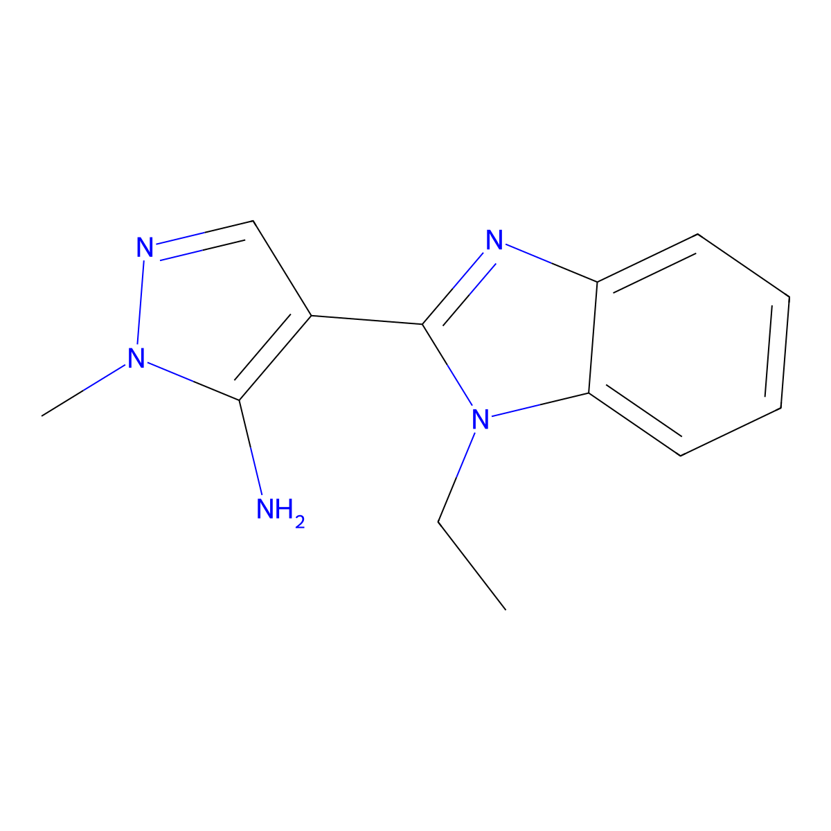 4-(1-ethyl-2,3-dihydro-1H-1,3-benzodiazol-2-ylidene)-1-methyl-4,5-dihydro-1H-pyrazol-5-imine molecular structure, CAS 1355939-16-0