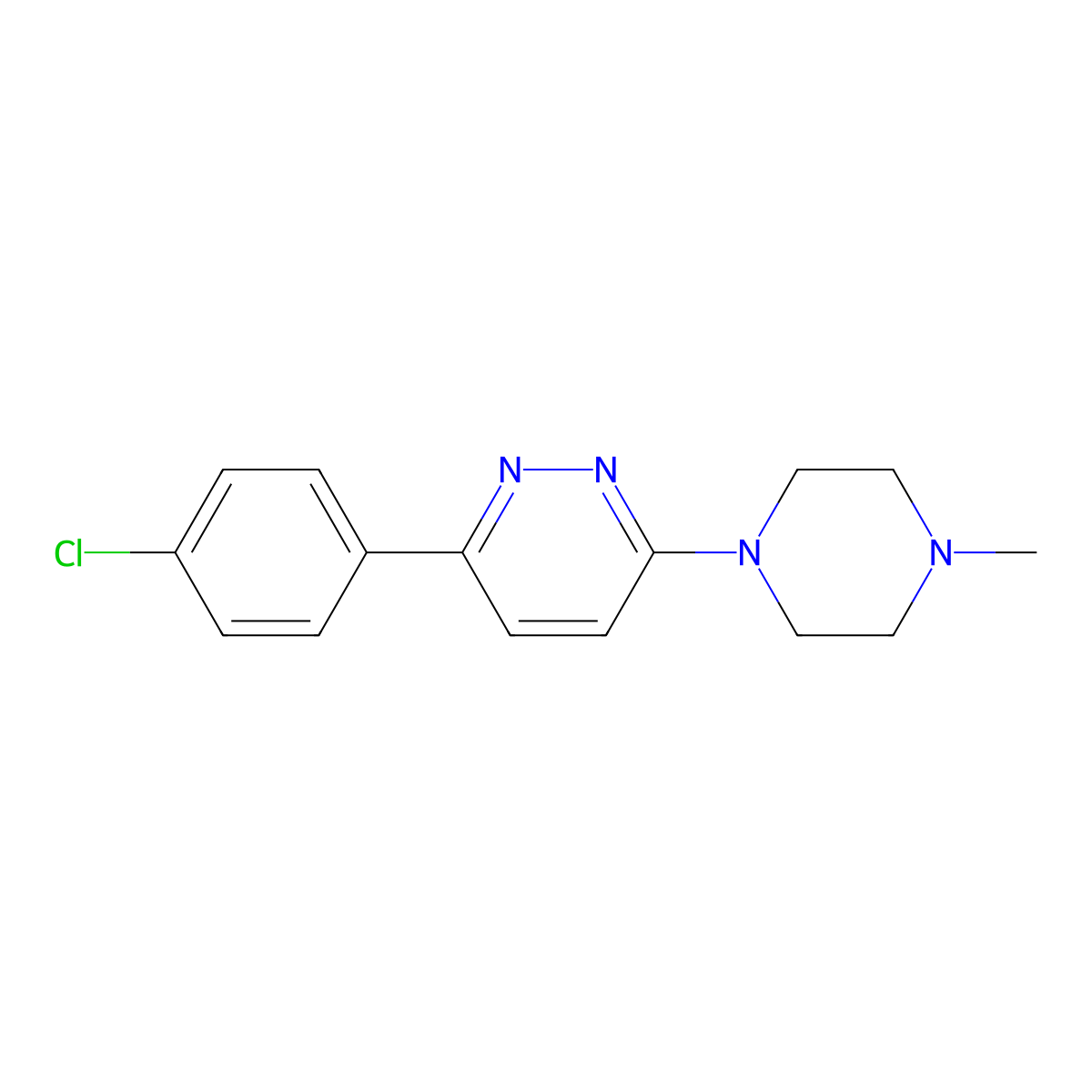 3-(4-Chlorophenyl)-6-(4-methylpiperazin-1-yl)pyridazine molecular structure, CAS 135594-97-7