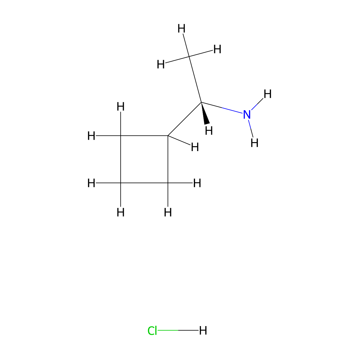 (1S)-1-cyclobutylethan-1-amine hydrochloride molecular structure, CAS 1355969-30-0