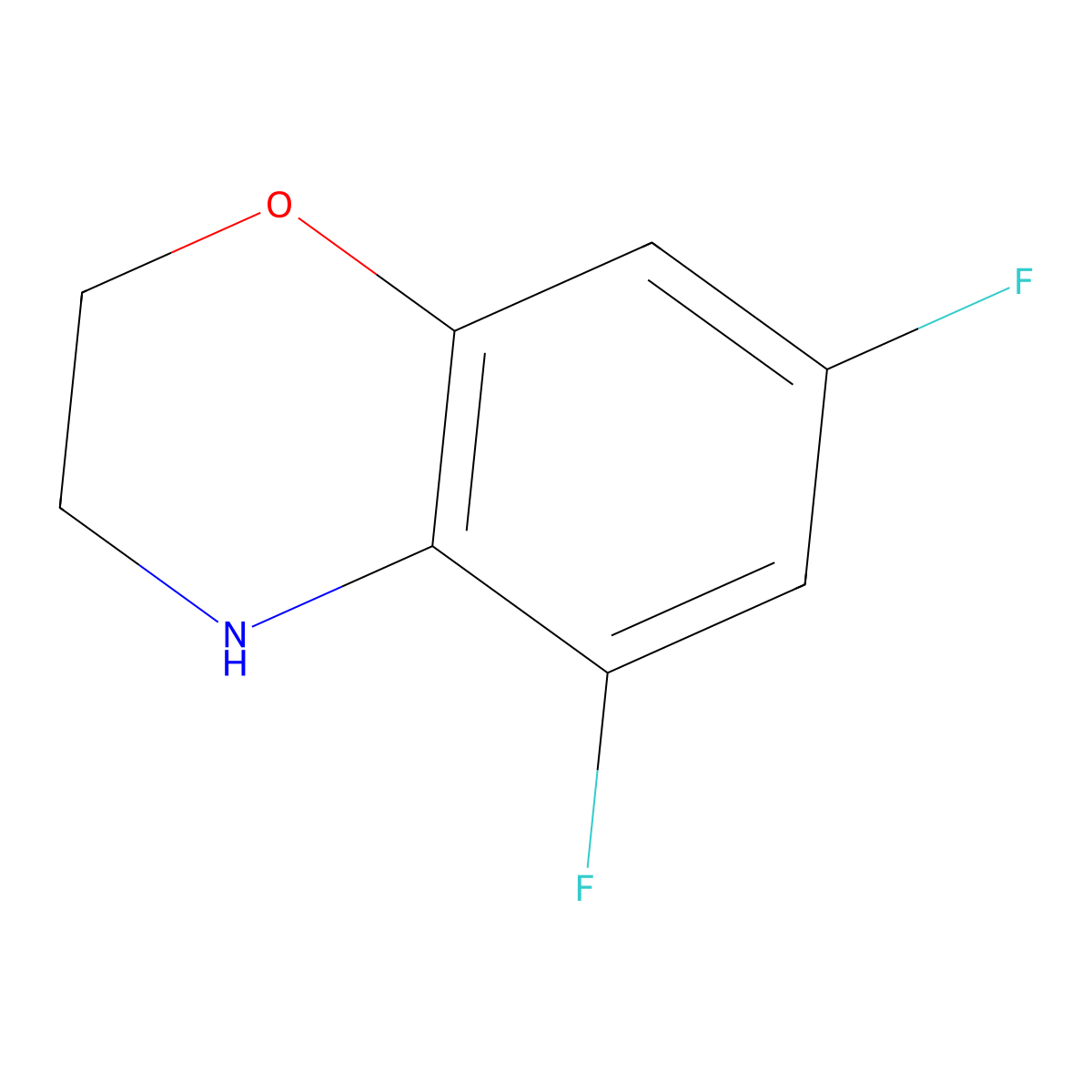 5,7-difluoro-3,4-dihydro-2H-1,4-benzoxazine molecular structure, CAS 1355969-64-0