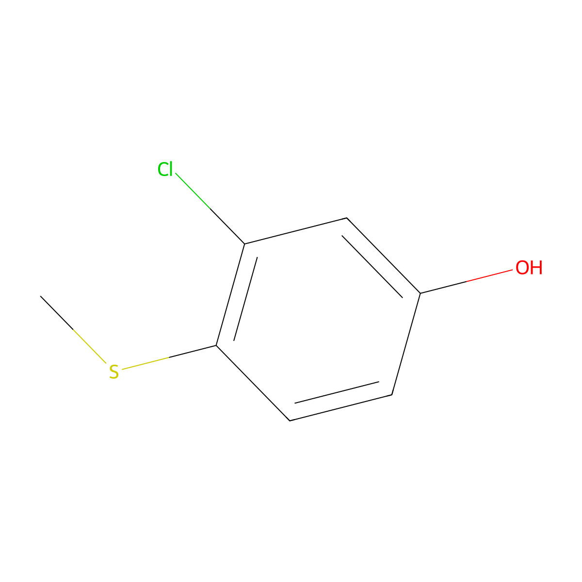 3-Chloro-4-(methylthio)phenol molecular structure, CAS 13560-43-5
