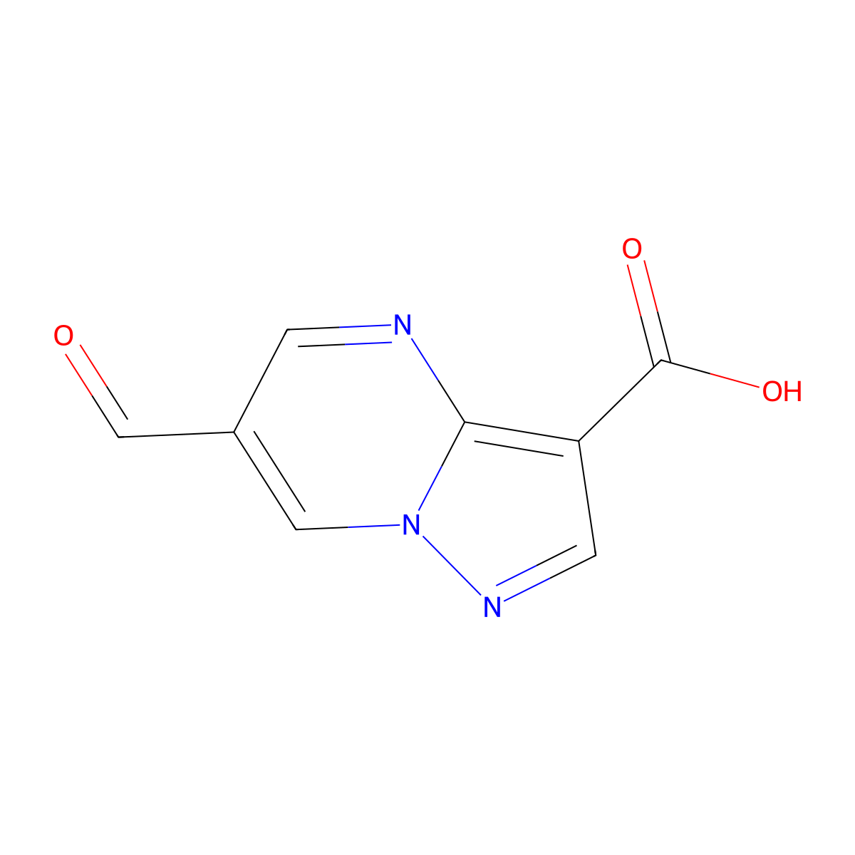 6-Formylpyrazolo[1,5-a]pyrimidine-3-carboxylic acid molecular structure, CAS 1356016-23-3