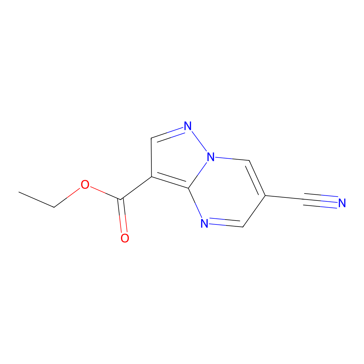 Ethyl 6-cyanopyrazolo[1,5-a]pyrimidine-3-carboxylate molecular structure, CAS 1356016-26-6