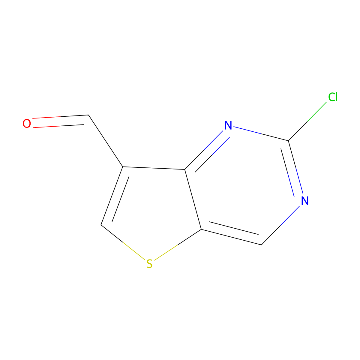 2-Chlorothieno[3,2-D]pyrimidine-7-carbaldehyde molecular structure, CAS 1356016-35-7
