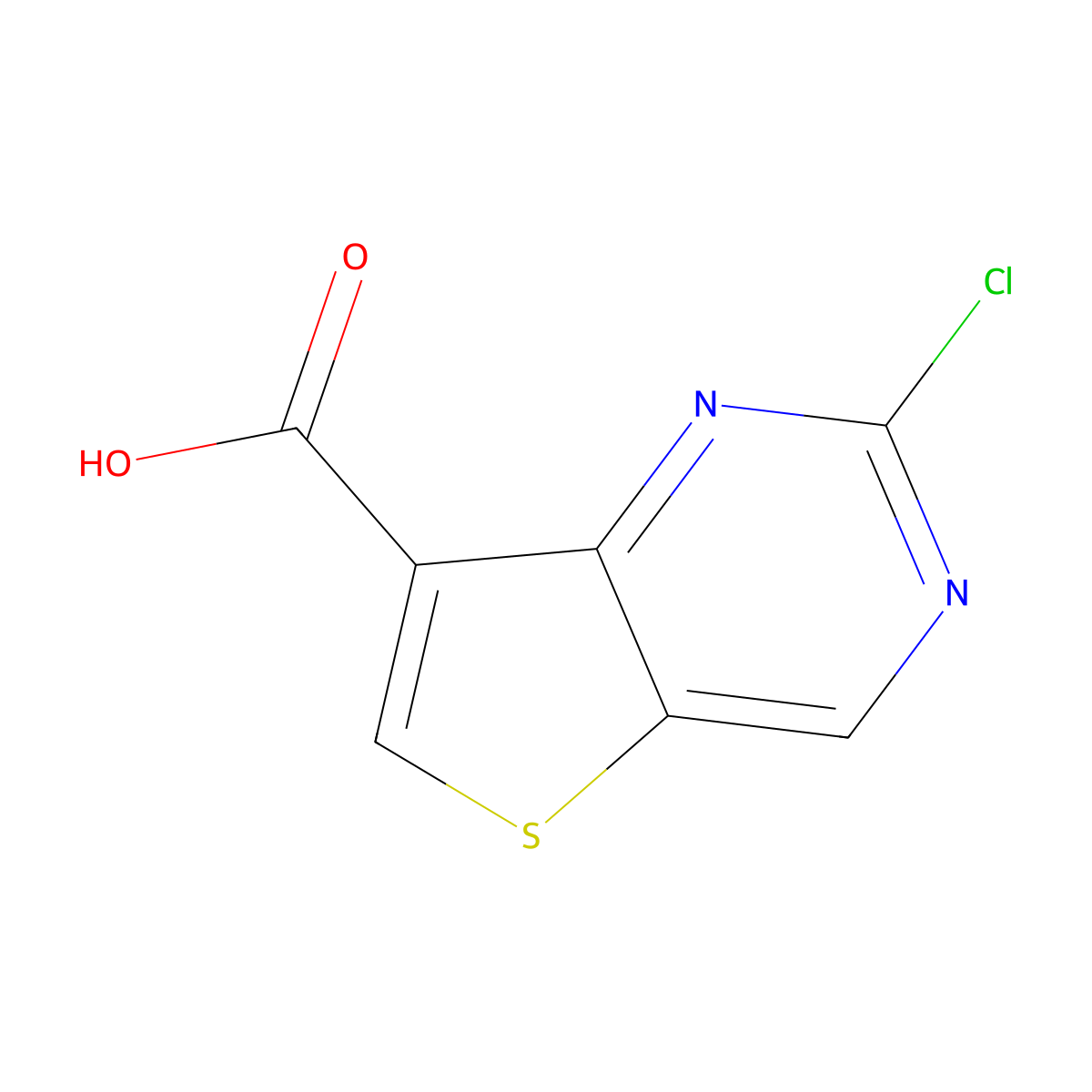 2-Chlorothieno[3,2-D]pyrimidine-7-carboxylic acid molecular structure, CAS 1356016-36-8