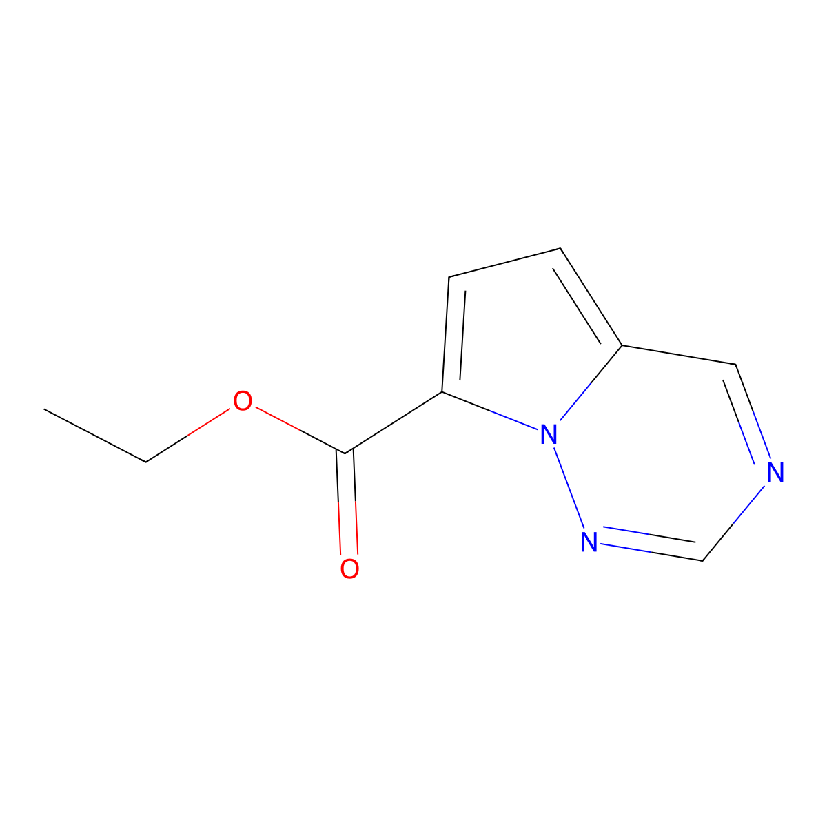 Ethyl pyrrolo[2,1-f][1,2,4]triazine-7-carboxylate molecular structure, CAS 1356016-44-8