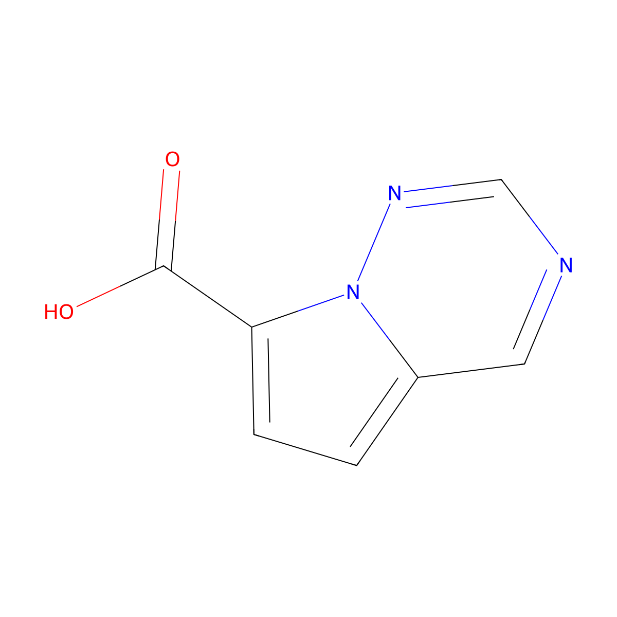 Pyrrolo[2,1-f][1,2,4]triazine-7-carboxylic acid molecular structure, CAS 1356016-45-9