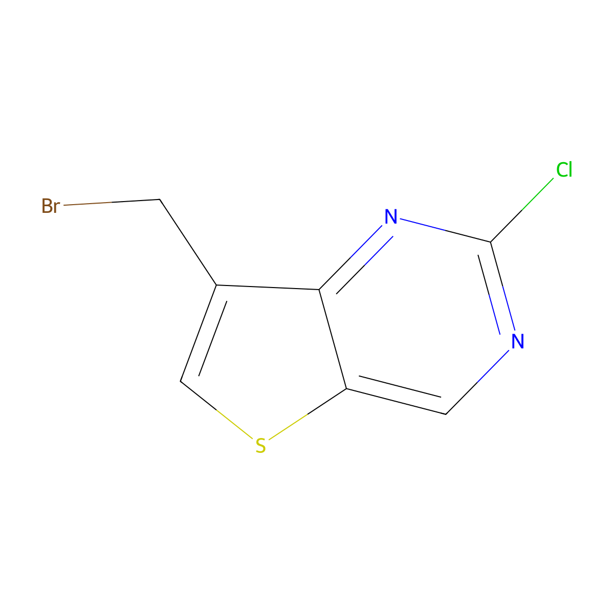 7-(Bromomethyl)-2-chlorothieno[3,2-D]pyrimidine molecular structure, CAS 1356017-04-3