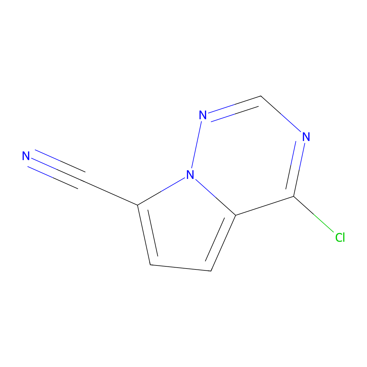 4-Chloropyrrolo[2,1-f][1,2,4]triazine-7-carbonitrile molecular structure, CAS 1356017-80-5