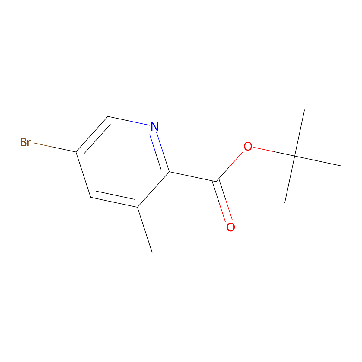 Tert-butyl 5-bromo-3-methylpicolinate molecular structure, CAS 1356037-30-3
