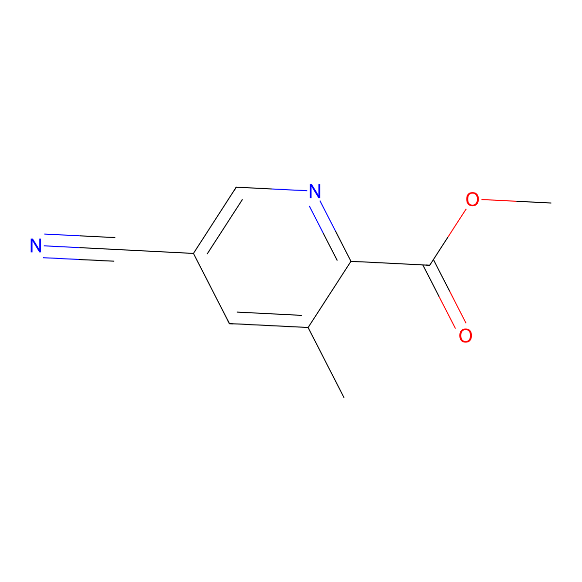 Methyl 5-cyano-3-methylpyridine-2-carboxylate molecular structure, CAS 1356037-33-6