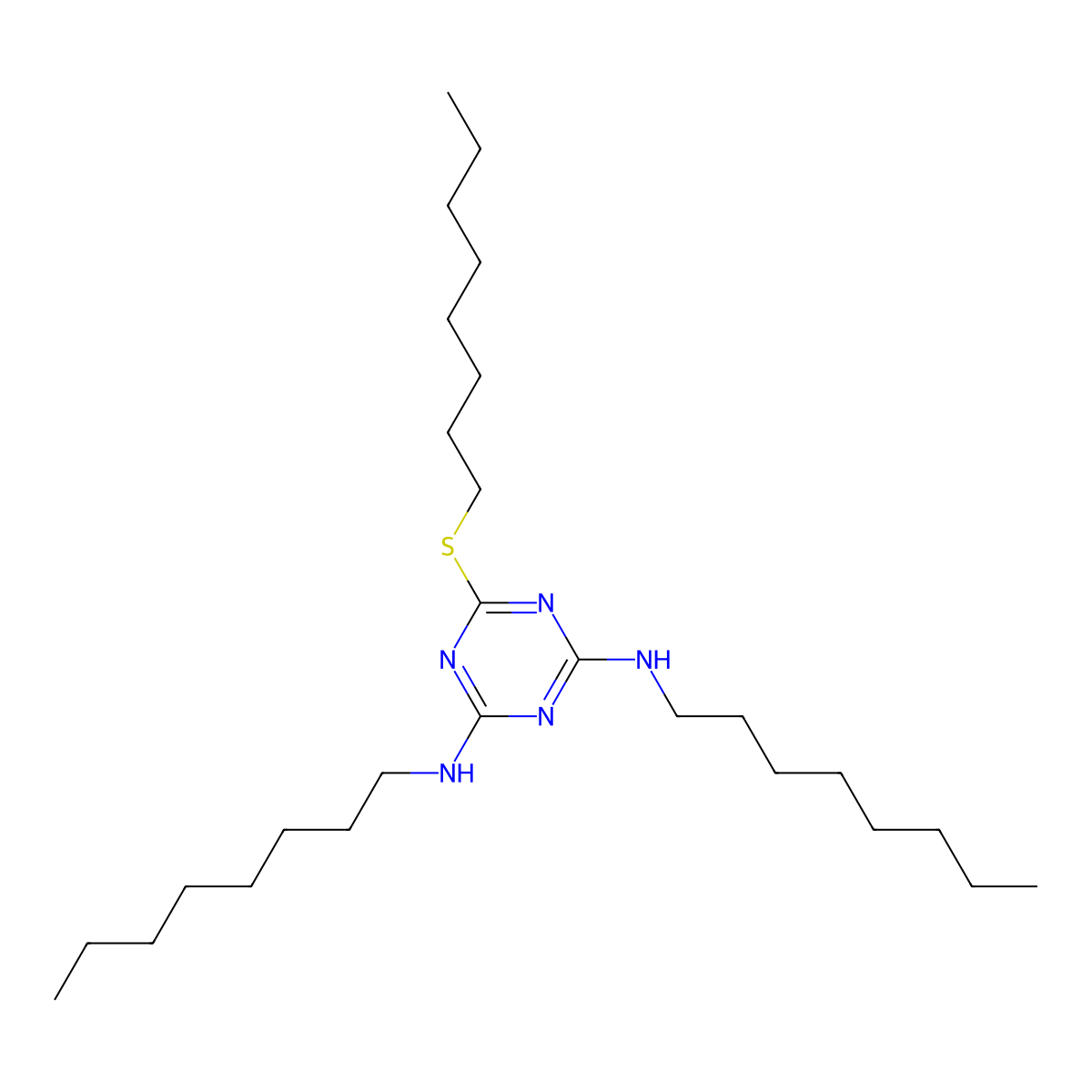 N2,N4-Dioctyl-6-(octylsulfanyl)-1,3,5-triazine-2,4-diamine molecular structure, CAS 135605-20-8