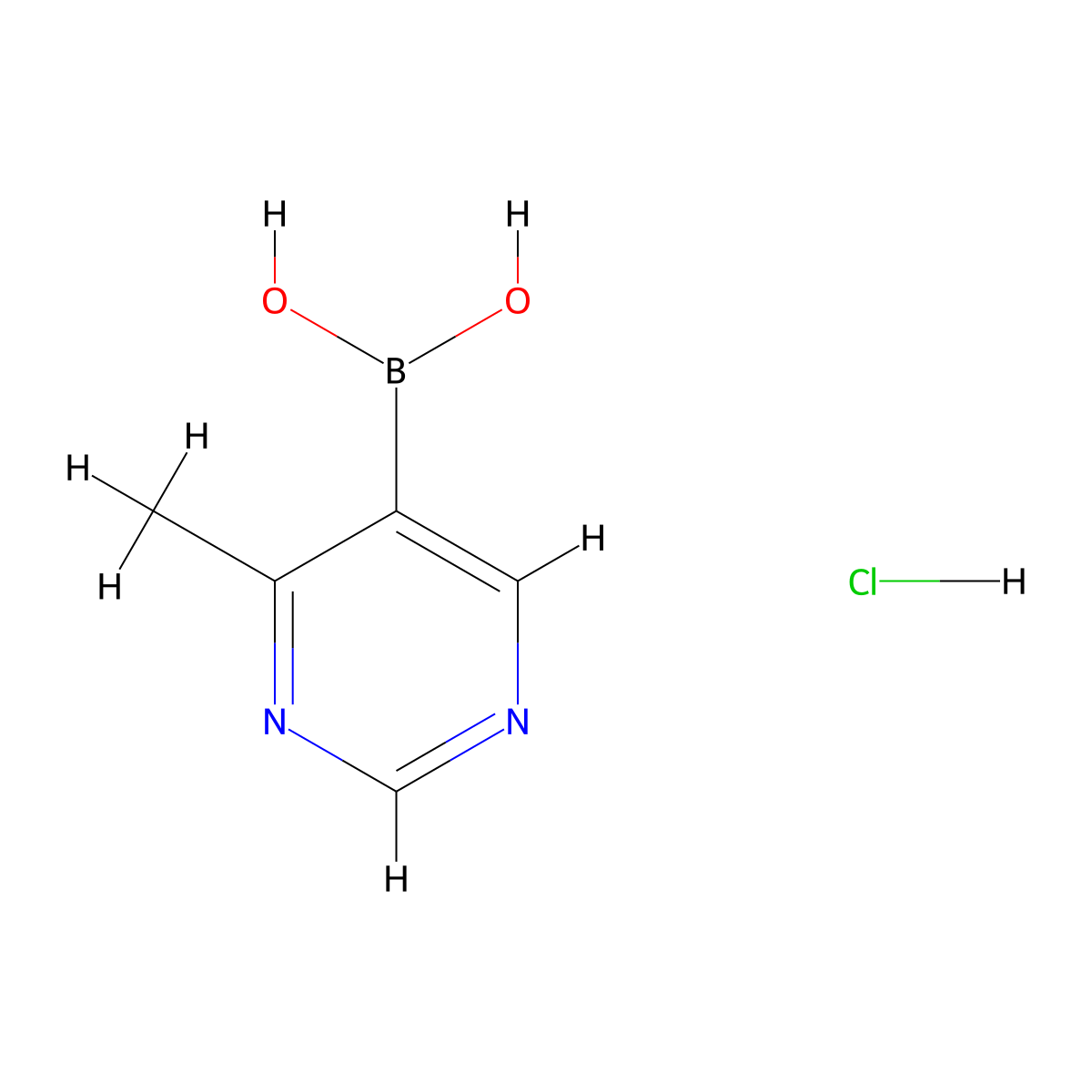 (4-Methylpyrimidin-5-yl)boronic acid hydrochloride molecular structure, CAS 1356054-67-5