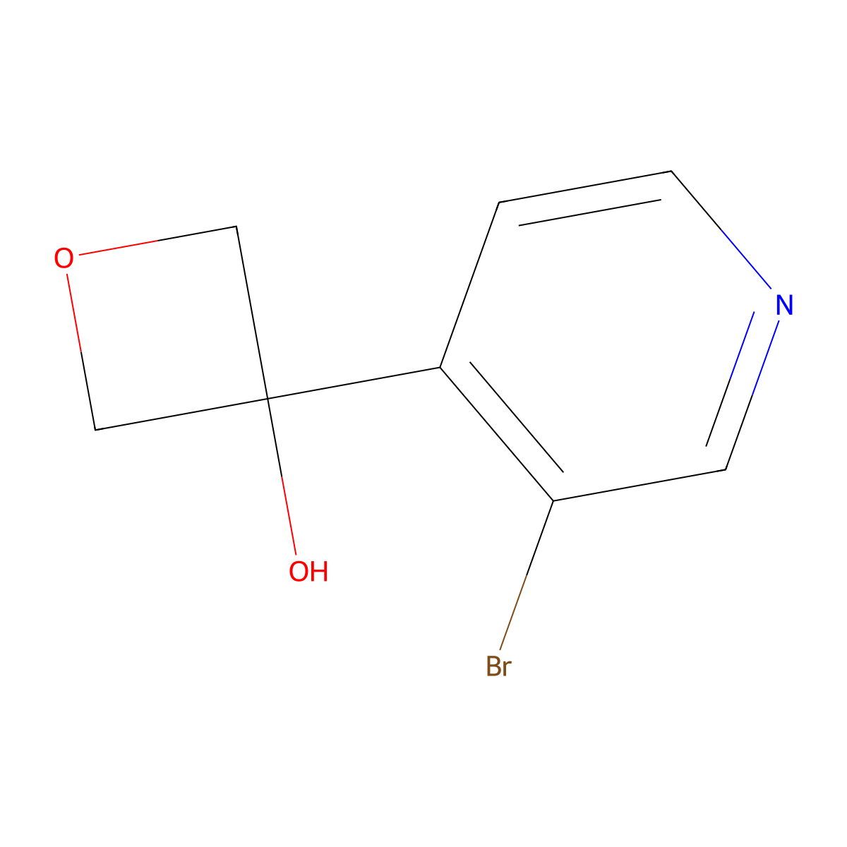 3-(3-Bromopyridin-4-yl)oxetan-3-ol molecular structure, CAS 1356054-69-7
