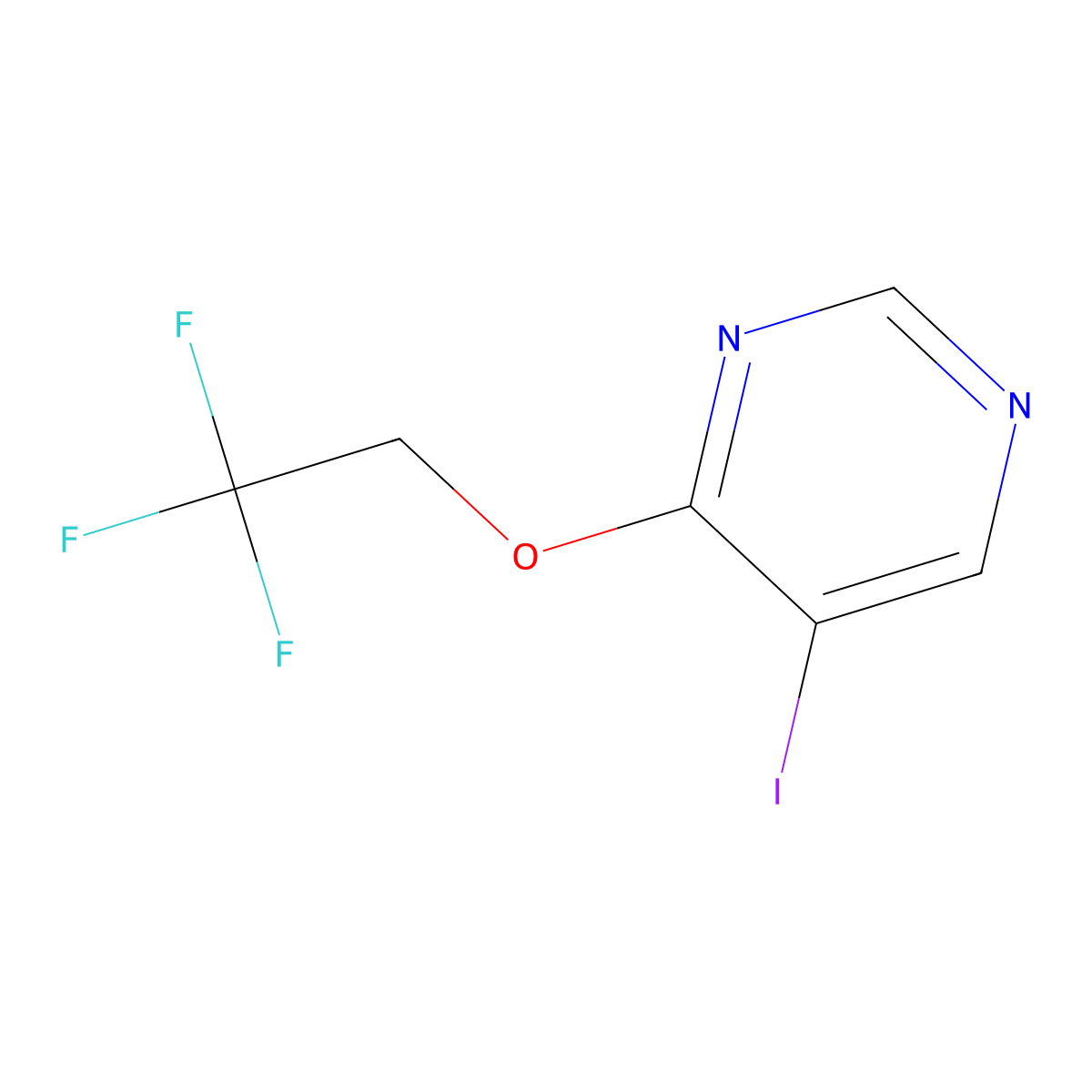 5-Iodo-4-(2,2,2-trifluoroethoxy)pyrimidine molecular structure, CAS 1356055-11-2