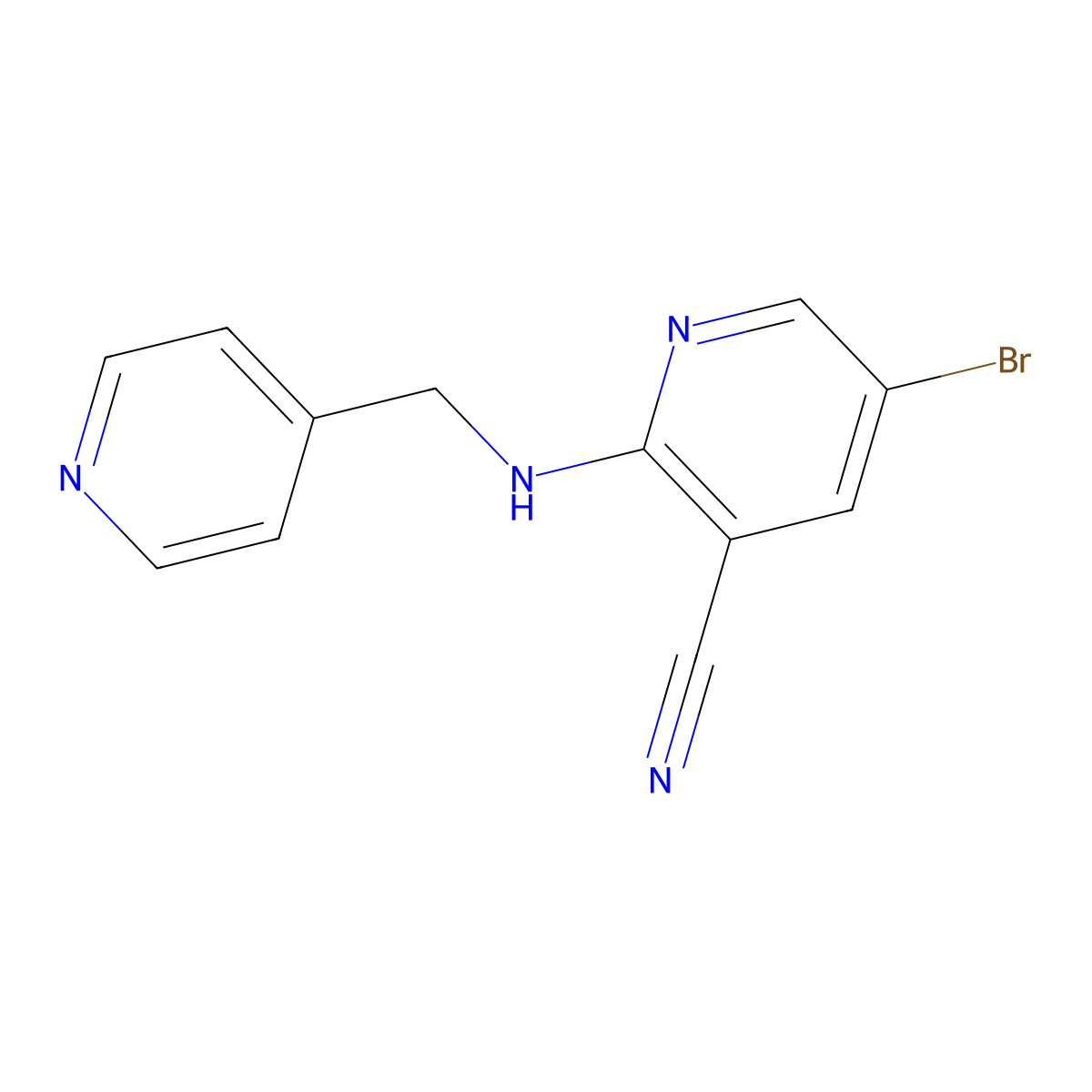 2-((Pyridin-4-yl)methylamino)-5-bromopyridine-3-carbonitrile molecular structure, CAS 1356074-18-4
