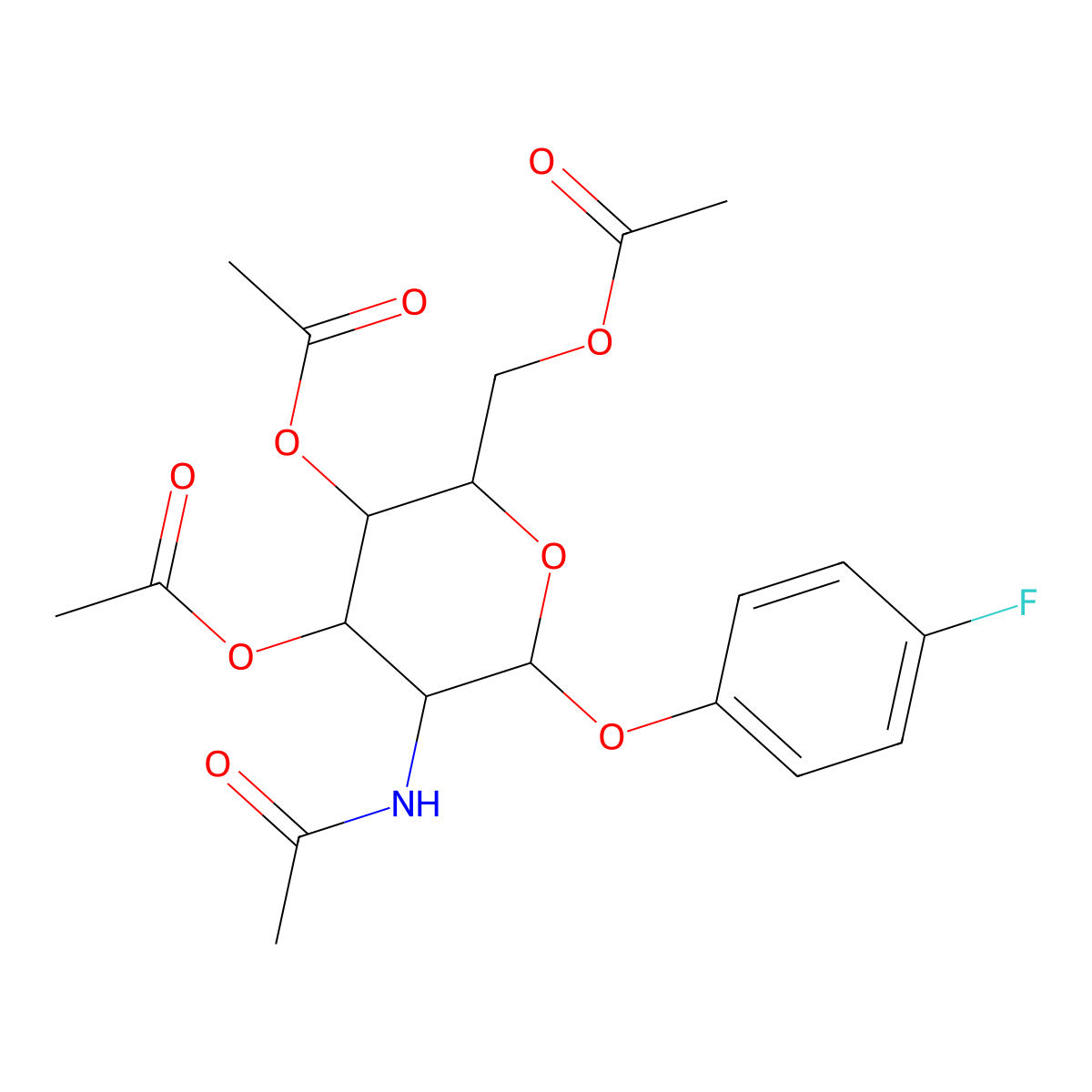 4-Fluorophenyl 2-acetamido-3,4,6-tri-O-acetyl-2-deoxy-B-D-glucopyranoside molecular structure, CAS 135608-45-6