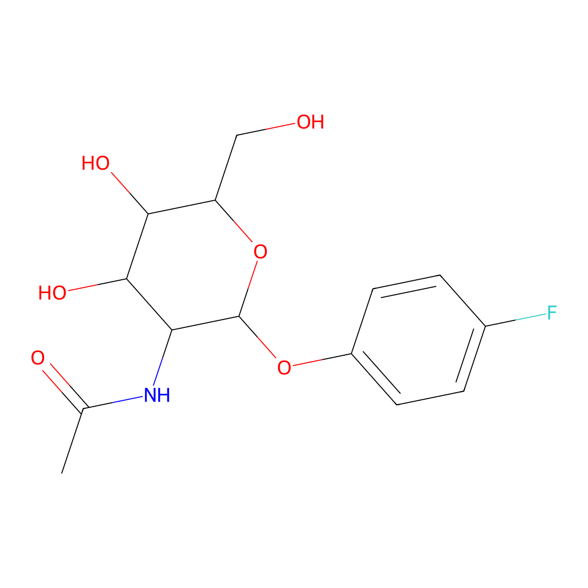 4-Fluorophenyl 2-acetamido-2-deoxy-B-D-glucopyranoside molecular structure, CAS 135608-47-8