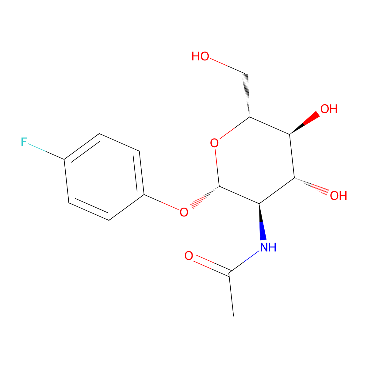 4-Fluorophenyl 2-acetamido-2-deoxy-B-D-glucopyranoside molecular structure, CAS 135608-47-8