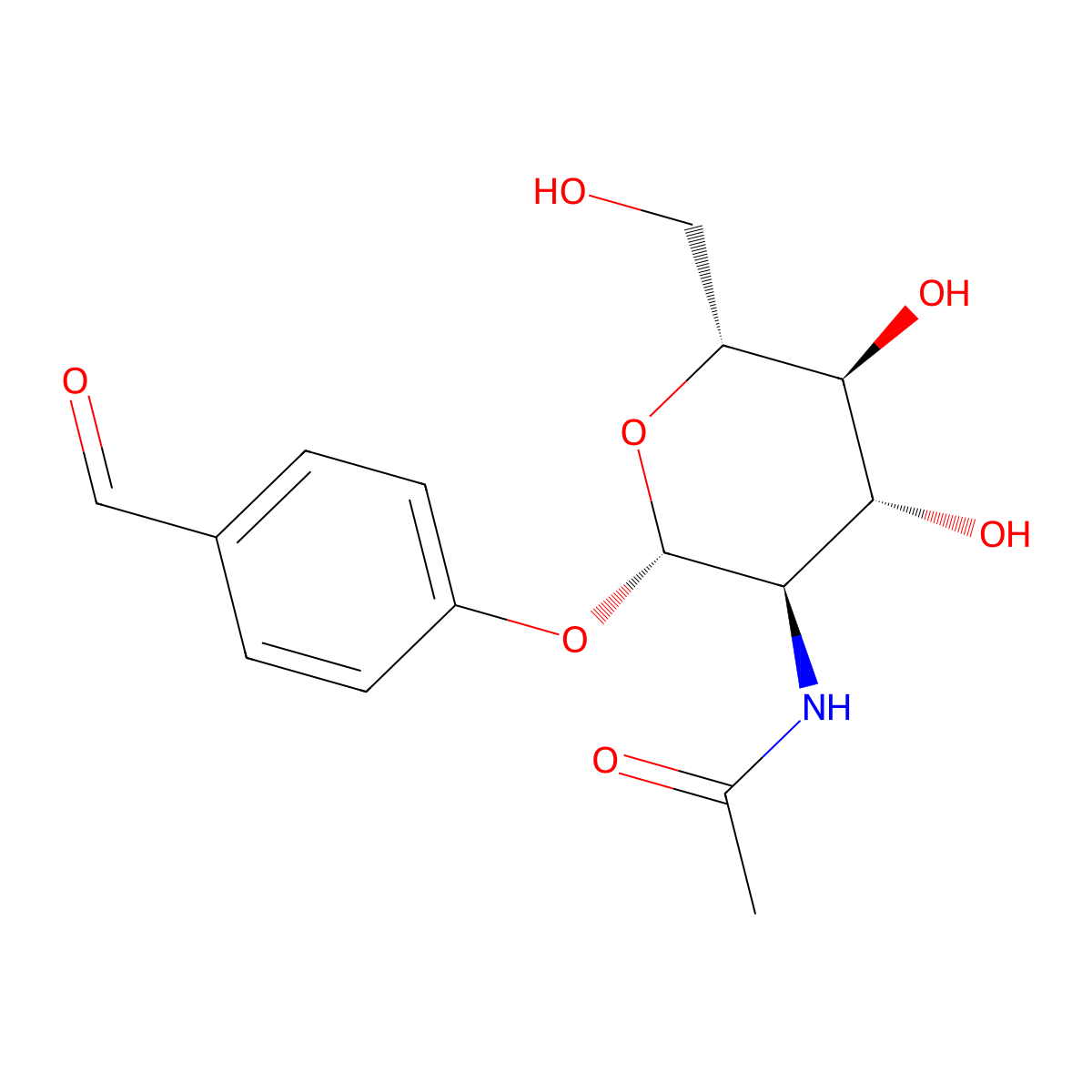 4-Formylphenyl 2-acetamido-2-deoxy-beta-D-glucopyranoside molecular structure, CAS 135608-48-9