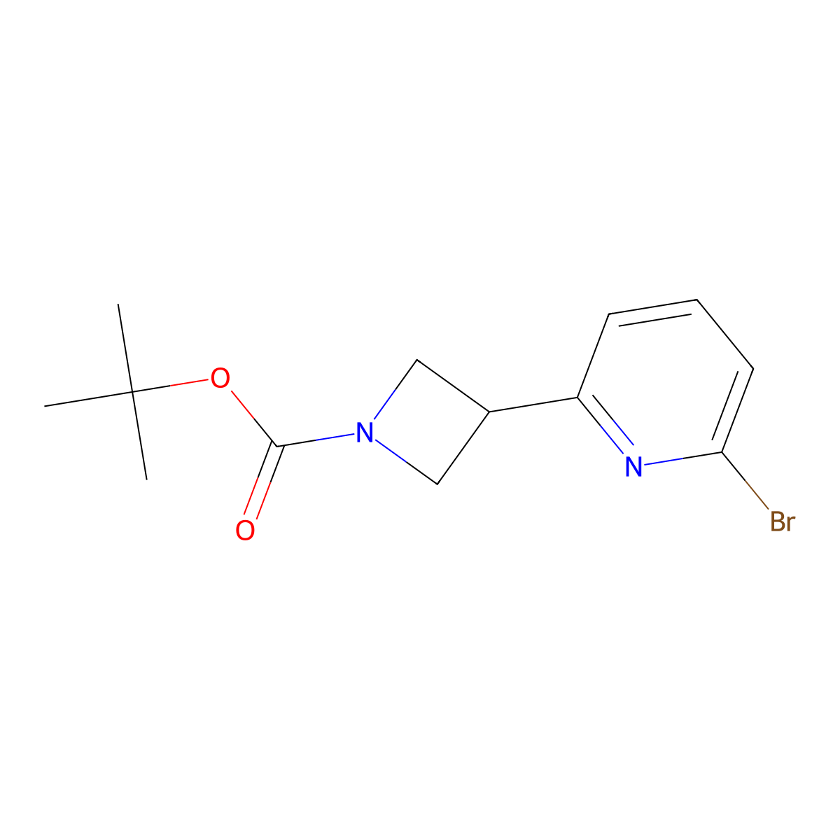 Tert-butyl 3-(6-bromopyridin-2-yl)azetidine-1-carboxylate molecular structure, CAS 1356086-76-4