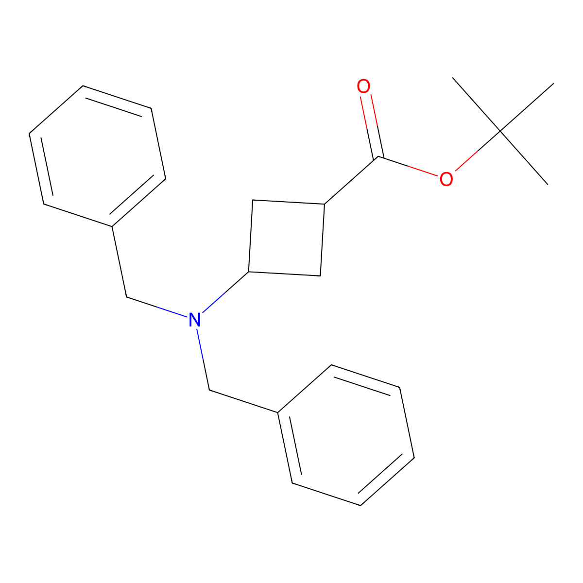 Tert-butyl 3-(dibenzylamino)cyclobutanecarboxylate molecular structure, CAS 1356087-27-8